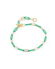 KENDRA SCOTT- Courtney Enamel Link Bracelet in Gold Green Enamel