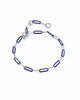KENDRA SCOTT- Courtney Enamel Link Bracelet in Rhodium Dark Blue Enamel