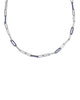 KENDRA SCOTT- Courtney Enamel Link Necklace in Rhodium Dark Blue Enamel