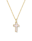 KENDRA SCOTT- Cross Pendant Necklace in Gold Matte Blush Pink