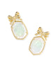 KENDRA SCOTT- Daphne Gold Bow Drop Earrings in Iridescent Crystal Ivory Illusion