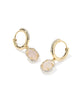 KENDRA SCOTT- Daphne Gold Crystal Frame Huggie Earrings in Iridescent Drusy