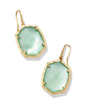 KENDRA SCOTT- Daphne Gold Drop Earrings in Light Green Mother of Pearl