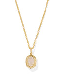 KENDRA SCOTT- Daphne Framed Pendant Necklace in Gold Iridescent Drusy