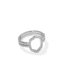 KENDRA SCOTT- Daphne Pave Cocktail Ring in Rhodium White CZ