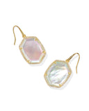 KENDRA SCOTT- Daphne Pave Framed Drop Earring in Gold Iridescent Ivory Illusion