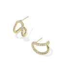 KENDRA SCOTT- Daphne Pave Huggie Earrings in Gold White CZ