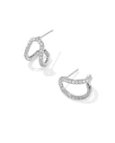 KENDRA SCOTT- Daphne Pave Huggie Earring in Rhodium White CZ