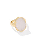 KENDRA SCOTT- Daphne Statement Ring in Gold Iridescent Drusy