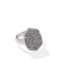 KENDRA SCOTT- Daphne Statement Ring in Rhodium Platinum Drusy