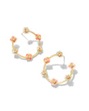 KENDRA SCOTT- Deliah Gold Open Frame Hoop Earrings in Pink Mix
