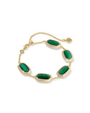 KENDRA SCOTT-  Elaina Gold Bezel Delicate Bracelet in Green Tigers Eye