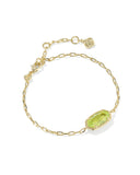 KENDRA SCOTT- Elaina Luxe Chain Bracelet in Gold Light Green CZ