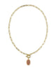 KENDRA SCOTT- Elisa Enamel Link Chain Necklace in Gold Orange Goldstone