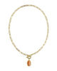 KENDRA SCOTT- Elisa Enamel Link Chain Necklace in Gold Papaya Mother of Pearl