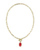 KENDRA SCOTT- Elisa Enamel Link Chain Necklace in Gold Red Illusion
