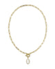 KENDRA SCOTT- Elisa Enamel Link Chain Necklace in Gold White Mother of Pearl