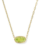 KENDRA SCOTT- Elisa Luxe Pendant Necklace in Gold Light Green CZ