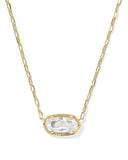 KENDRA SCOTT- Elisa Luxe Pendant Necklace in Gold White CZ