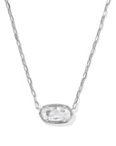 KENDRA SCOTT- Elisa Luxe Pendant Necklace in Rhodium White CZ