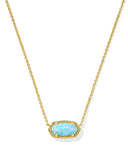 KENDRA SCOTT- Elisa Gold Pendant Necklace in Light Teal Opal