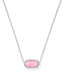 KENDRA SCOTT- Elisa Rhodium Necklace in Carnation Opal