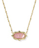 KENDRA SCOTT- Elisa Scallop Frame Necklace in Gold Light Pink Iridescent Abalone