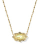 KENDRA SCOTT- Elisa Scallop Frame Necklace in Gold Yellow Iridescent Abalone