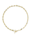 KENDRA SCOTT- Elisa Toggle Link Chain Necklace in Gold White CZ