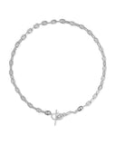 KENDRA SCOTT- Elisa Toggle Link Chain Necklace in Rhodium White CZ