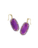 KENDRA SCOTT- Elle Enamel Drop Earring in Gold Purple Mother of Pearl