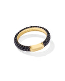 KENDRA SCOTT- Emery Band Ring in Gold Black Crystal