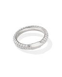 KENDRA SCOTT- Emery Band Ring in Rhodium White Crystal