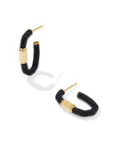 KENDRA SCOTT- Emery Hoop Earring in Gold Black Crystal