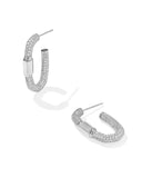 KENDRA SCOTT- Emery Hoop Earring in Rhodium White Crystal