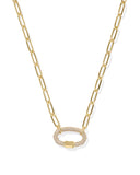 KENDRA SCOTT- Emery Link Chain Necklace in Gold White Crystal