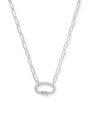 KENDRA SCOTT- Emery Link Chain Necklace in Rhodium White Crystal