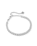 KENDRA SCOTT- Emery Tennis Bracelet in Rhodium White Crystal