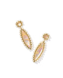 KENDRA SCOTT- Genevieve Gold Beaded Statement Earrings in Iridescent Abalone