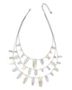 KENDRA SCOTT- Gwen Statement Necklace in Rhodium Iridescent Abalone