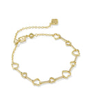 KENDRA SCOTT- Haisley Gold Heart Delicate Bracelet in White Crystal