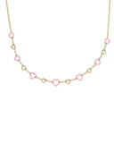 KENDRA SCOTT- Haisley Gold Heart Strand Necklace in Pink Pearlescent Enamel