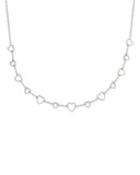 KENDRA SCOTT- Haisley Rhodium Heart Strand Necklace in White Crystal