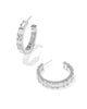 KENDRA SCOTT- Jamie Rhodium Hoop Earrings in White CZ