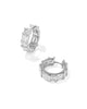KENDRA SCOTT- Jamie Rhodium Huggie Earrings in White CZ