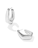 KENDRA SCOTT- Kaia Hoop Earrings in Rhodium Polished Metal