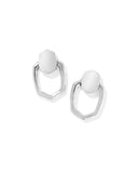 KENDRA SCOTT- Kaia Open Frame Earrings in Rhodium Metal