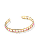 KENDRA SCOTT- Kelsey Gold Cuff Bracelet in Pink Mix