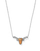 KENDRA SCOTT- Longhorn Short Pendant Necklace in Rhodium Variegated Orange Magnesite