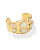KENDRA SCOTT- Margot Statement Vintage Gold Cuff Bracelet in Iridescent Abalone